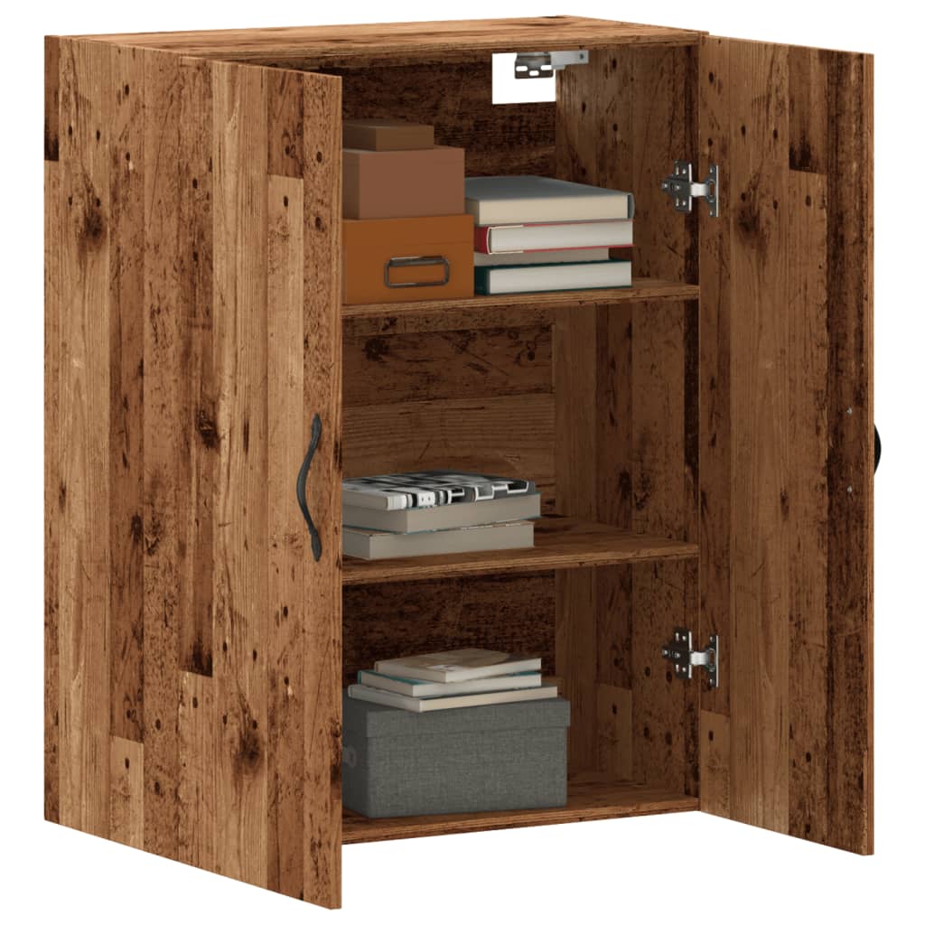 vægskab 69,5x34x90 cm konstrueret træ gammelt træ-look
