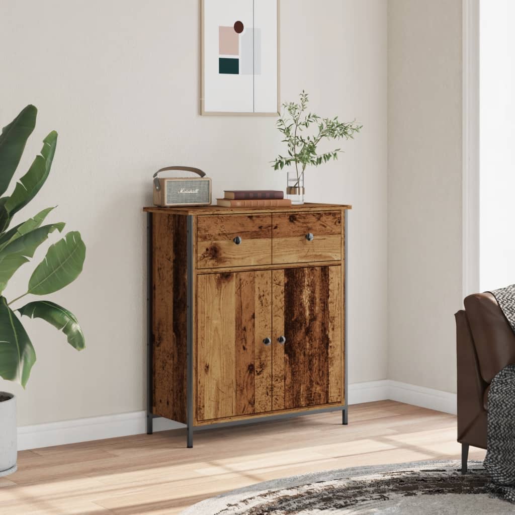 skab 70x30x80 cm konstrueret træ antikt trælook
