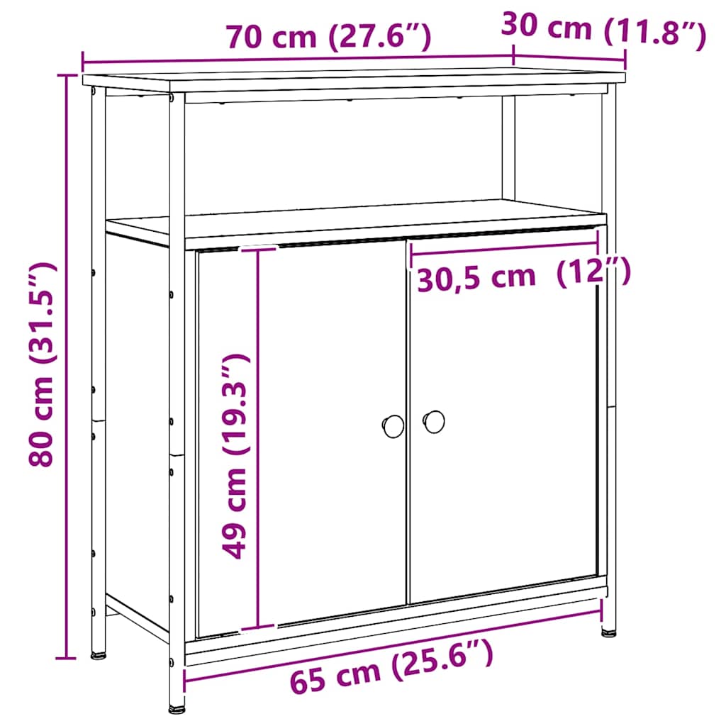 skab 70x30x80 cm konstrueret træ kunsteg