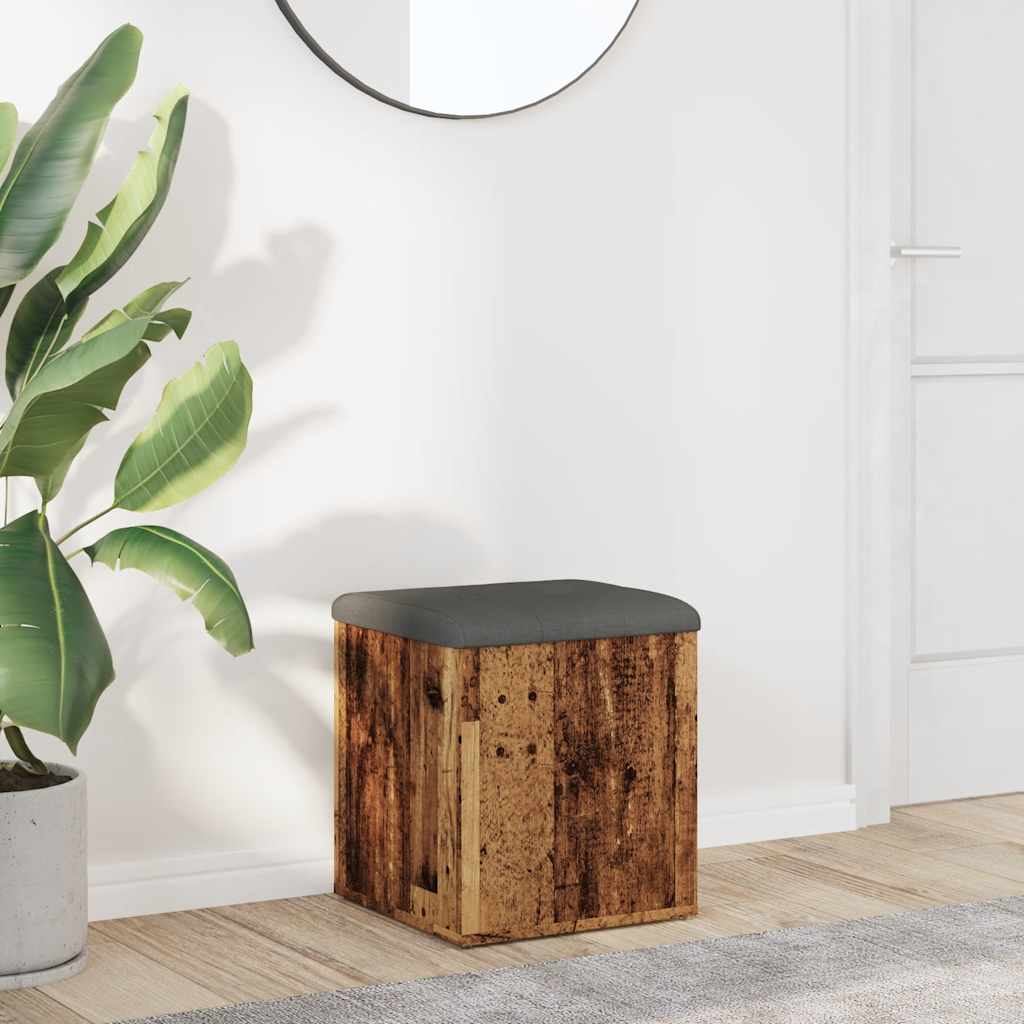 opbevaringsbænk 42x42x45 cm konstrueret træ antikt træ