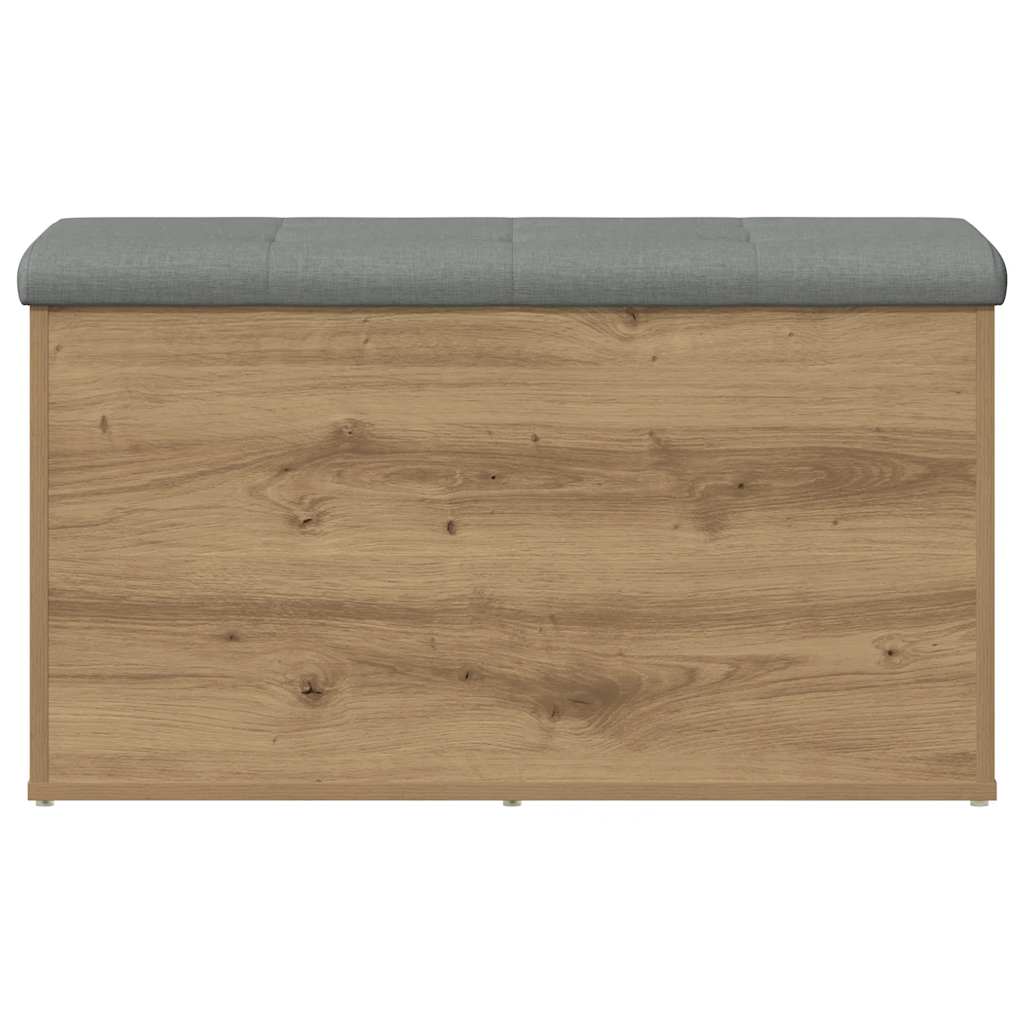 opbevaringsbænk håndlavet eg 82x42x45 cm konstrueret træ