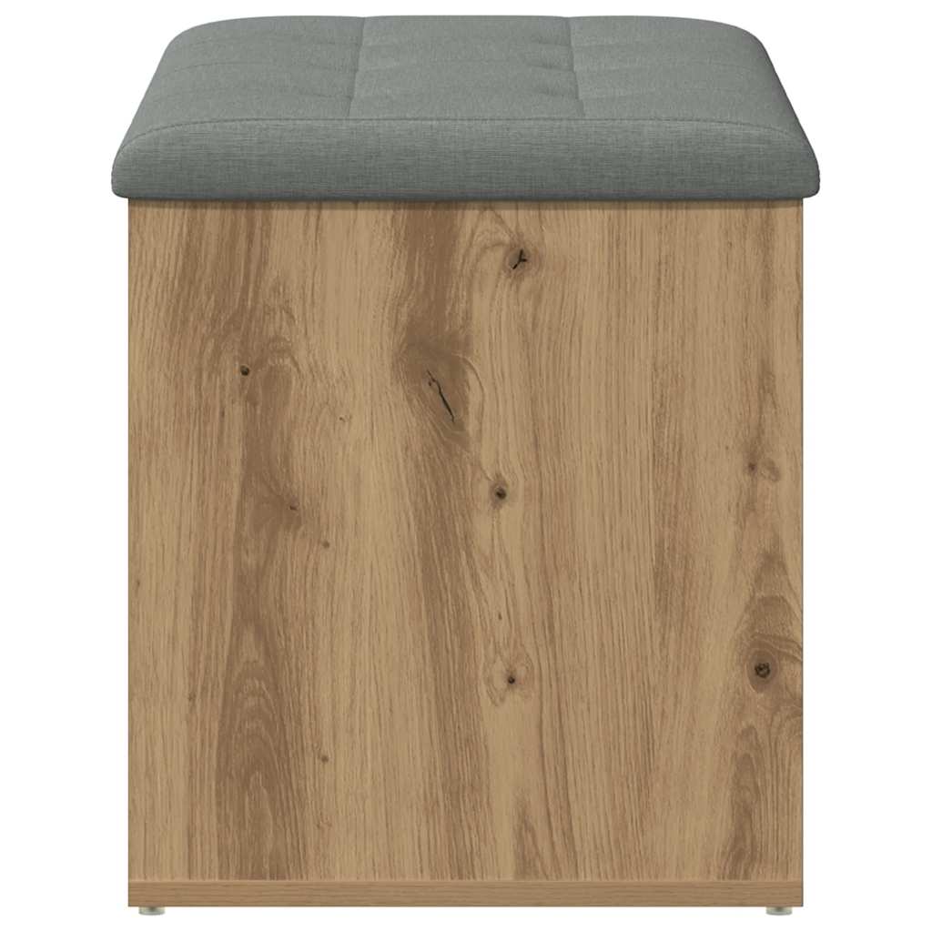 opbevaringsbænk håndlavet eg 82x42x45 cm konstrueret træ