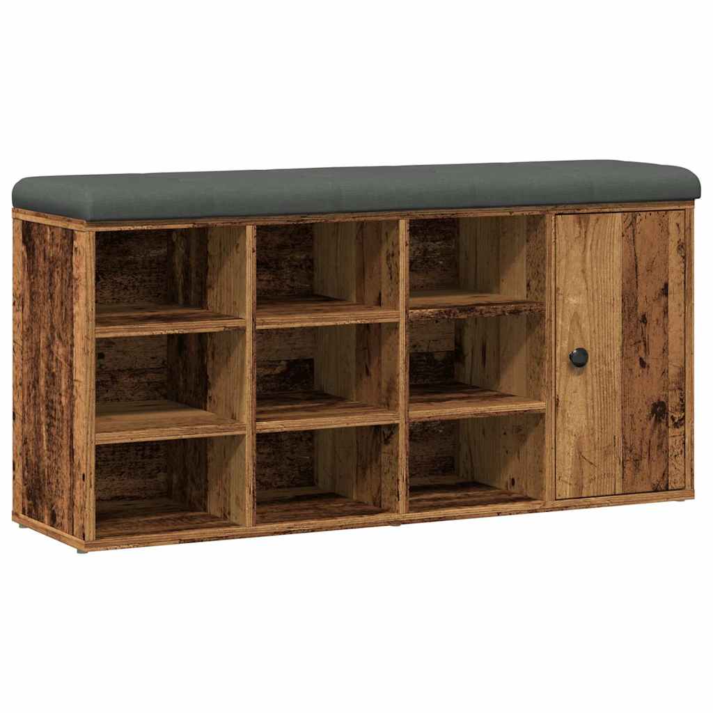 skobænk 102x32x50 cm konstrueret træ antikt træ