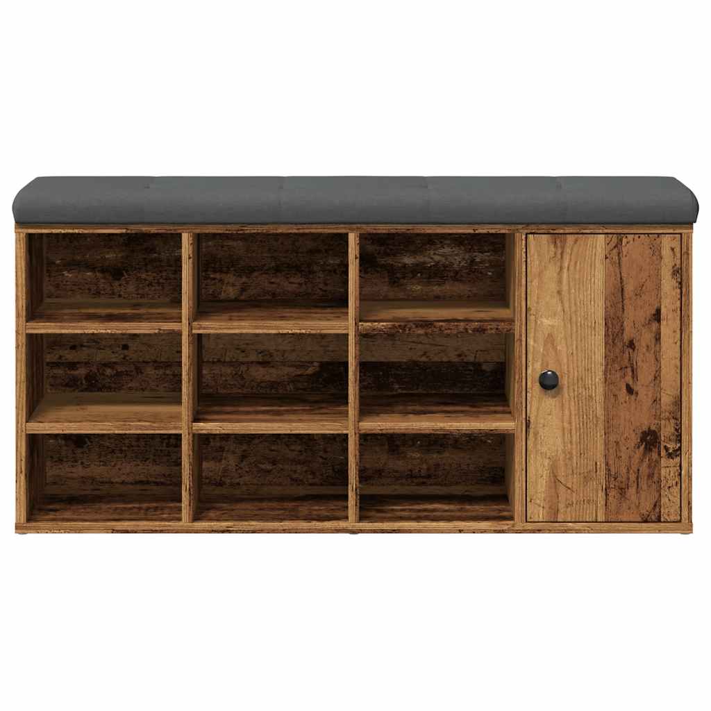 skobænk 102x32x50 cm konstrueret træ antikt træ