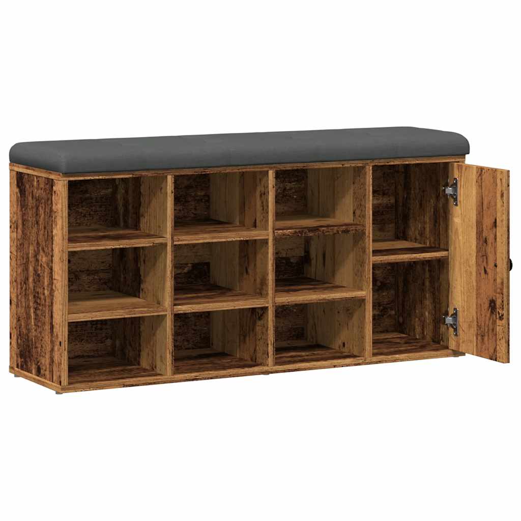 skobænk 102x32x50 cm konstrueret træ antikt træ