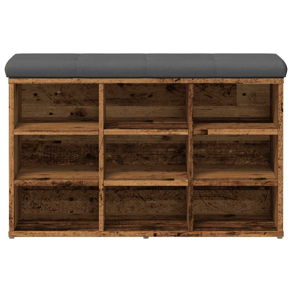 skobænk 82x32x50 cm konstrueret træ antikt træ