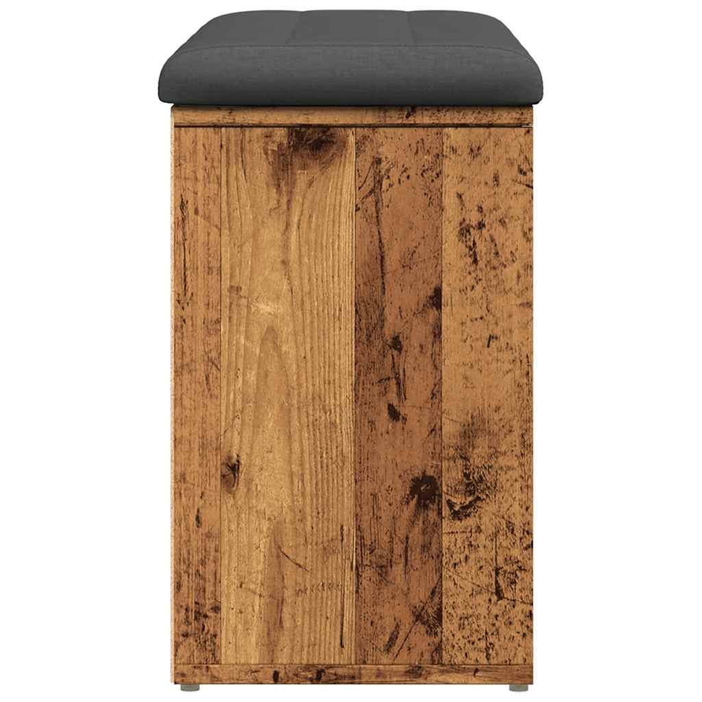 skobænk 82x32x50 cm konstrueret træ antikt træ