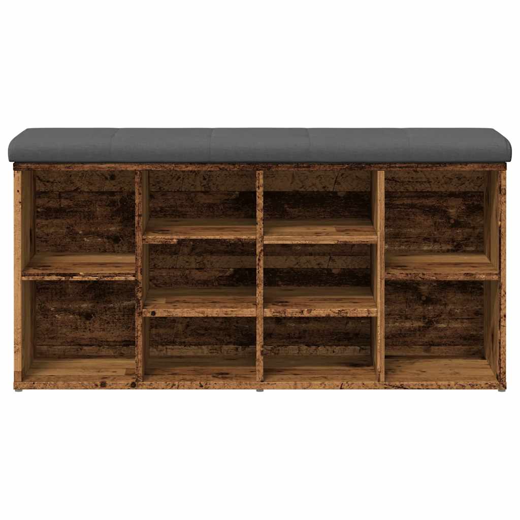 skobænk 102x32x50 cm konstrueret træ antikt træ