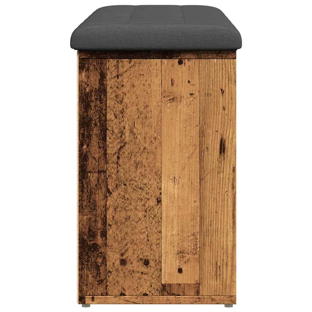 skobænk 102x32x50 cm konstrueret træ antikt træ