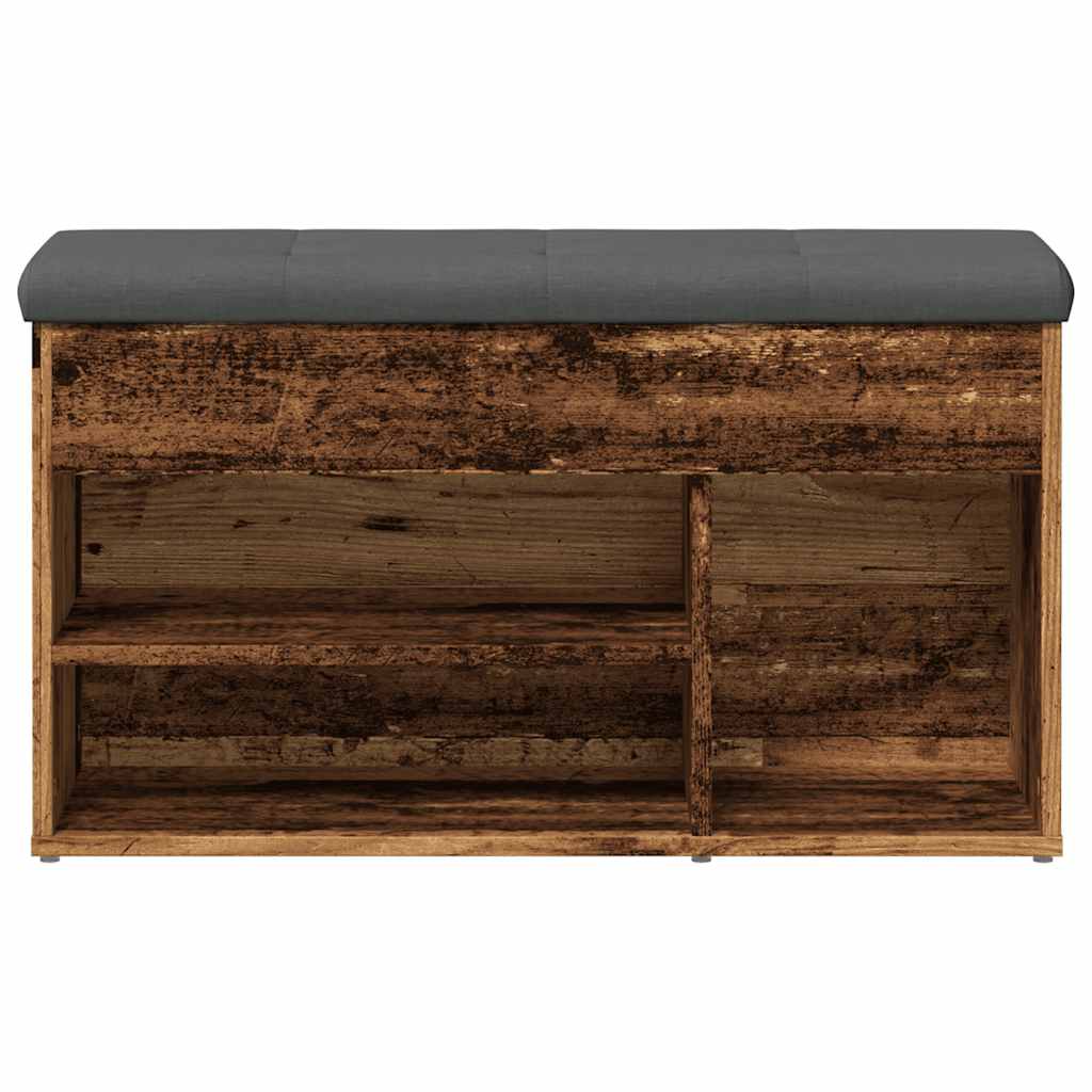 skobænk 82x32x45,5 cm konstrueret træ antikt træ