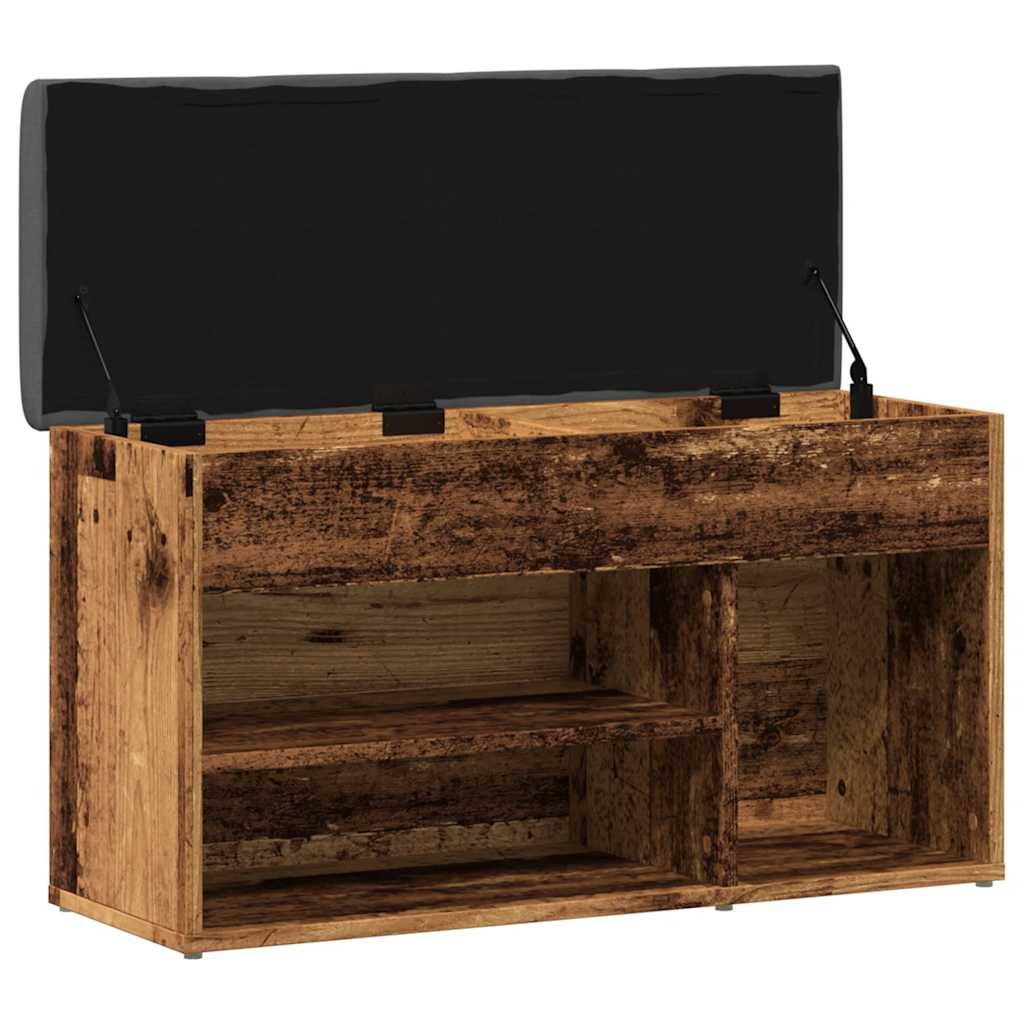 skobænk 82x32x45,5 cm konstrueret træ antikt træ