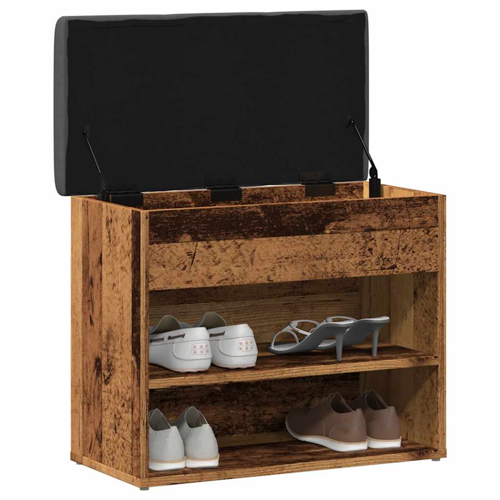 skobænk 62x32x50 cm konstrueret træ antikt træ