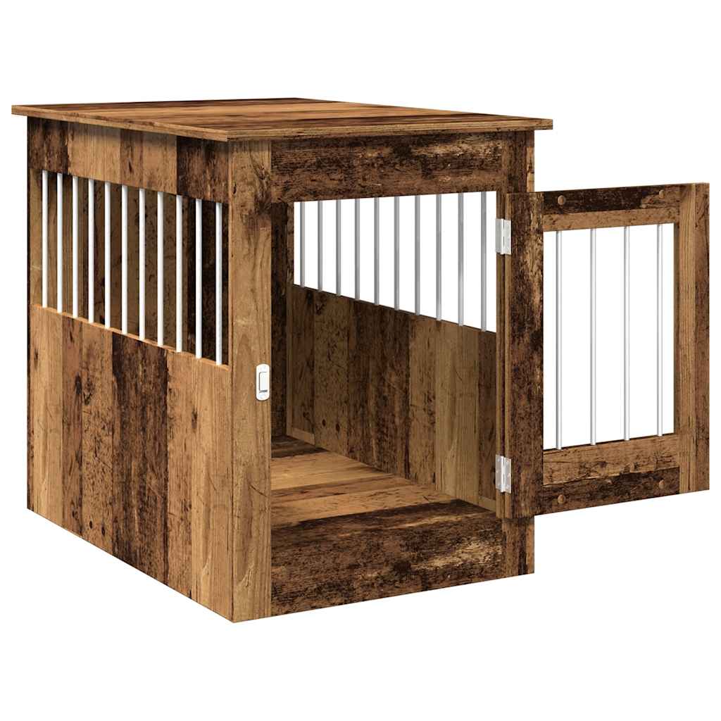hundebur 55x80x68 cm konstrueret træ antikt træ