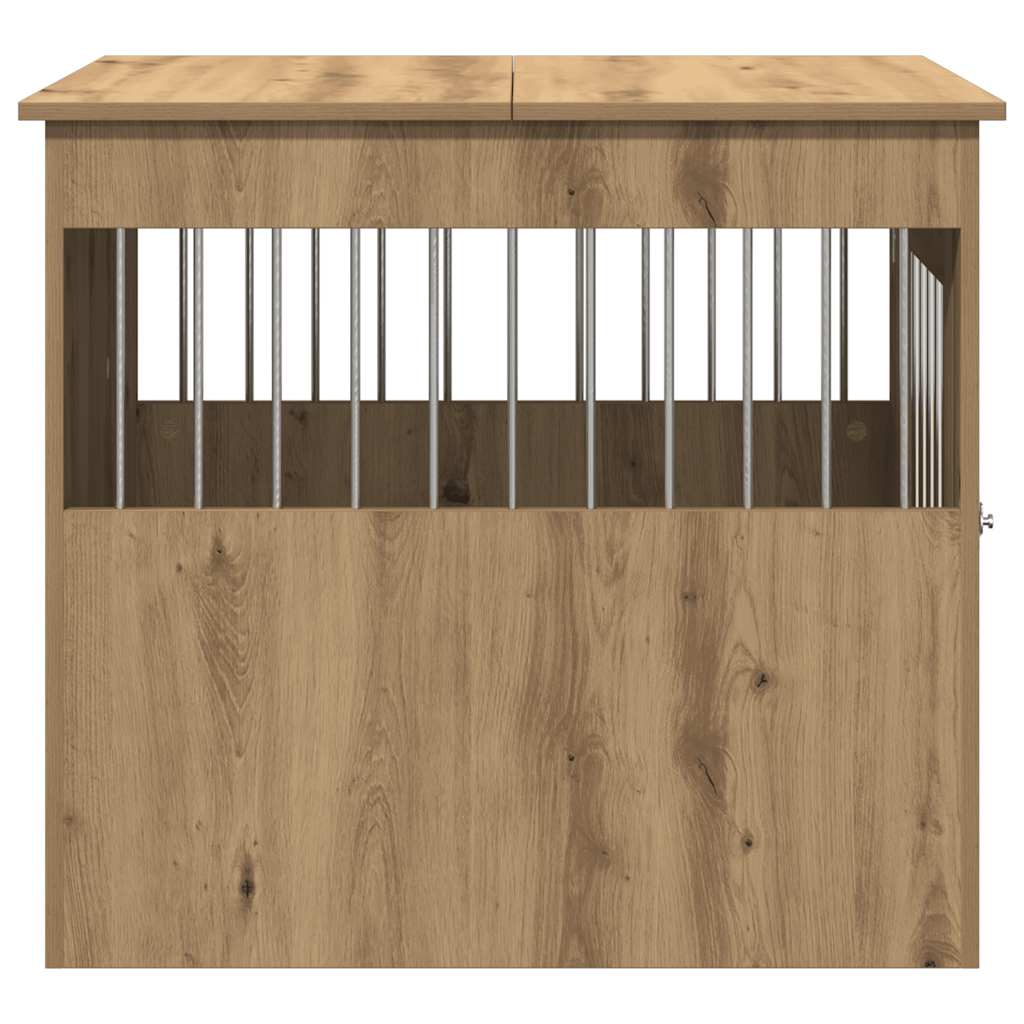 hundebur 64,5x80x71 cm konstrueret træ artisan egetræsfarve