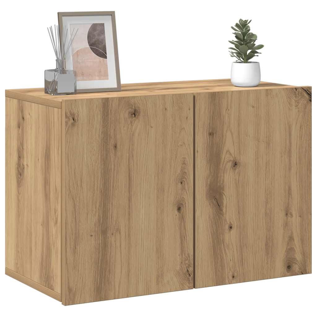 væghængt tv-bord 60x30x41 cm egetræsfarve