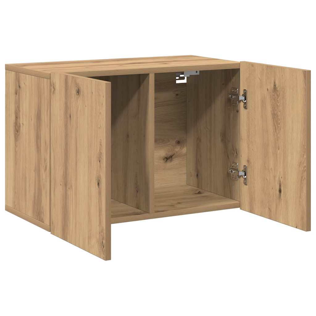væghængt tv-bord 60x30x41 cm egetræsfarve