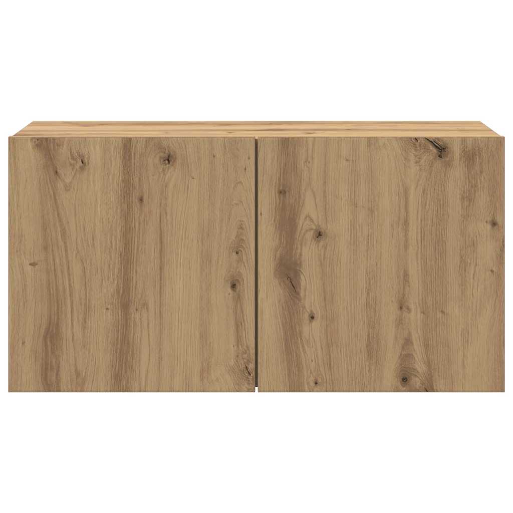 væghængt tv-bord 80x30x41 cm egetræsfarve