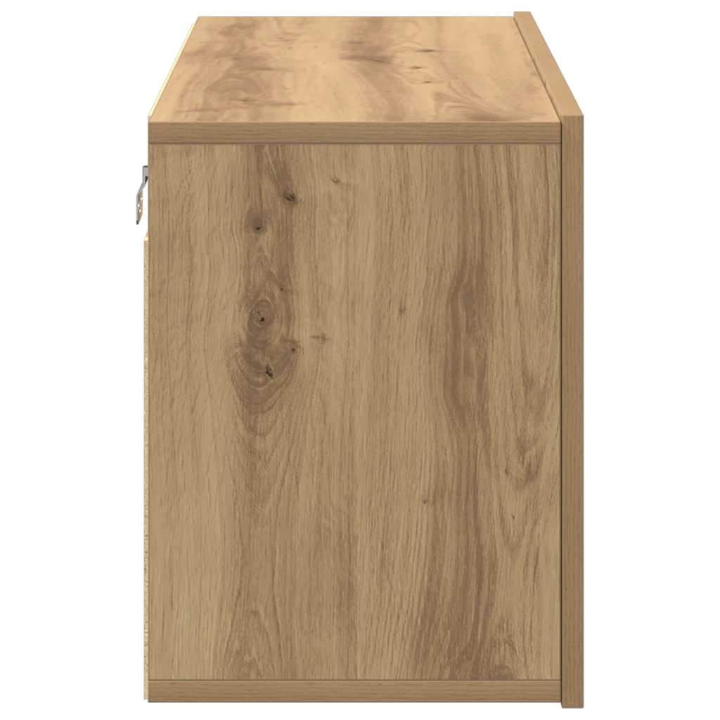 væghængt tv-bord 80x30x41 cm egetræsfarve
