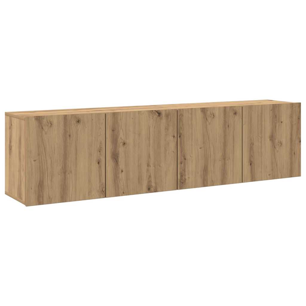 væghængte tv-borde 2 stk. 80x30x41 cm egetræsfarve