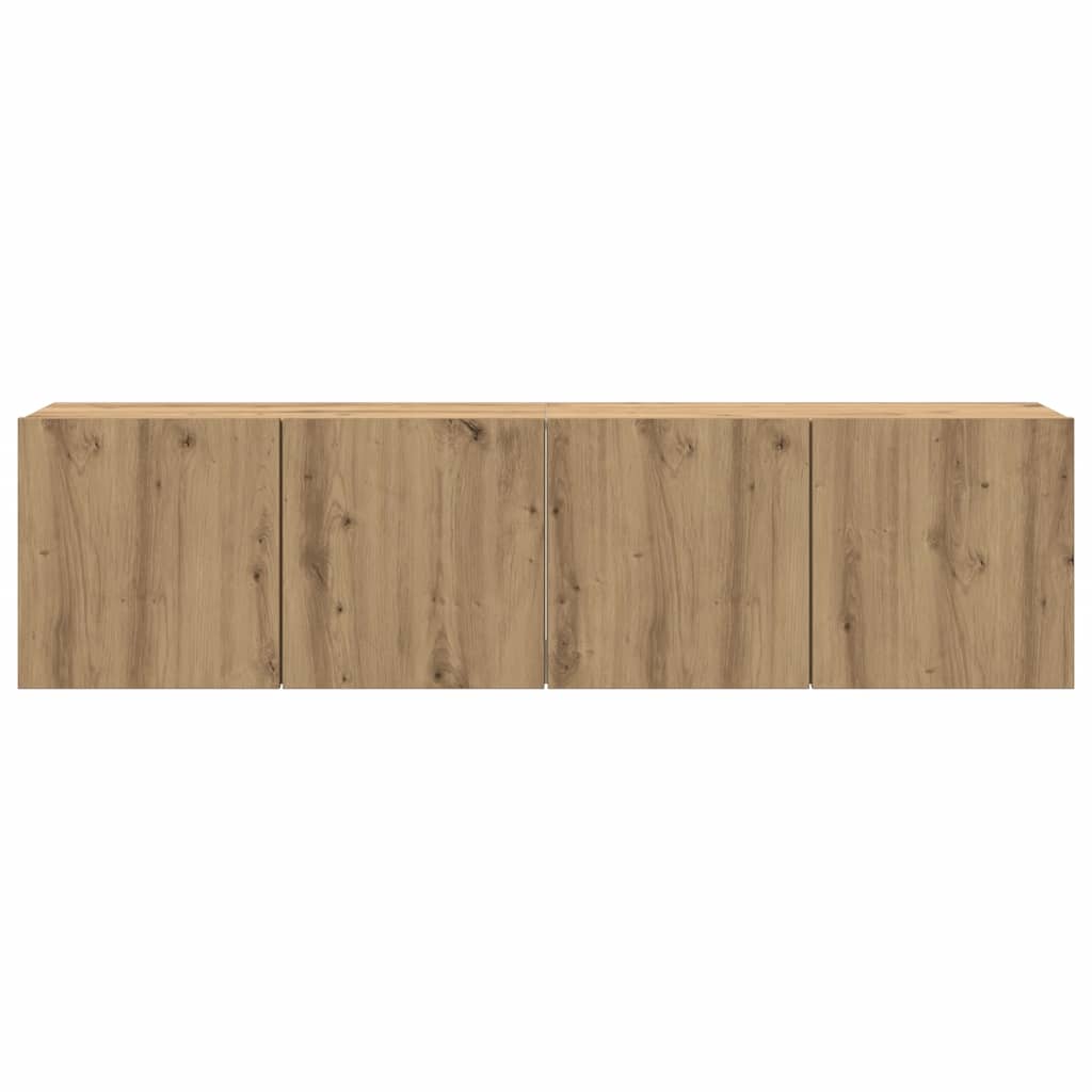 væghængte tv-borde 2 stk. 80x30x41 cm egetræsfarve