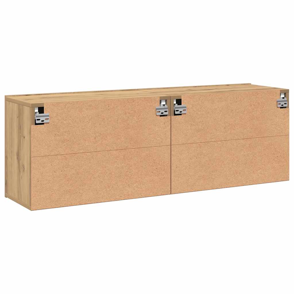 væghængte tv-borde 2 stk. 80x30x41 cm egetræsfarve