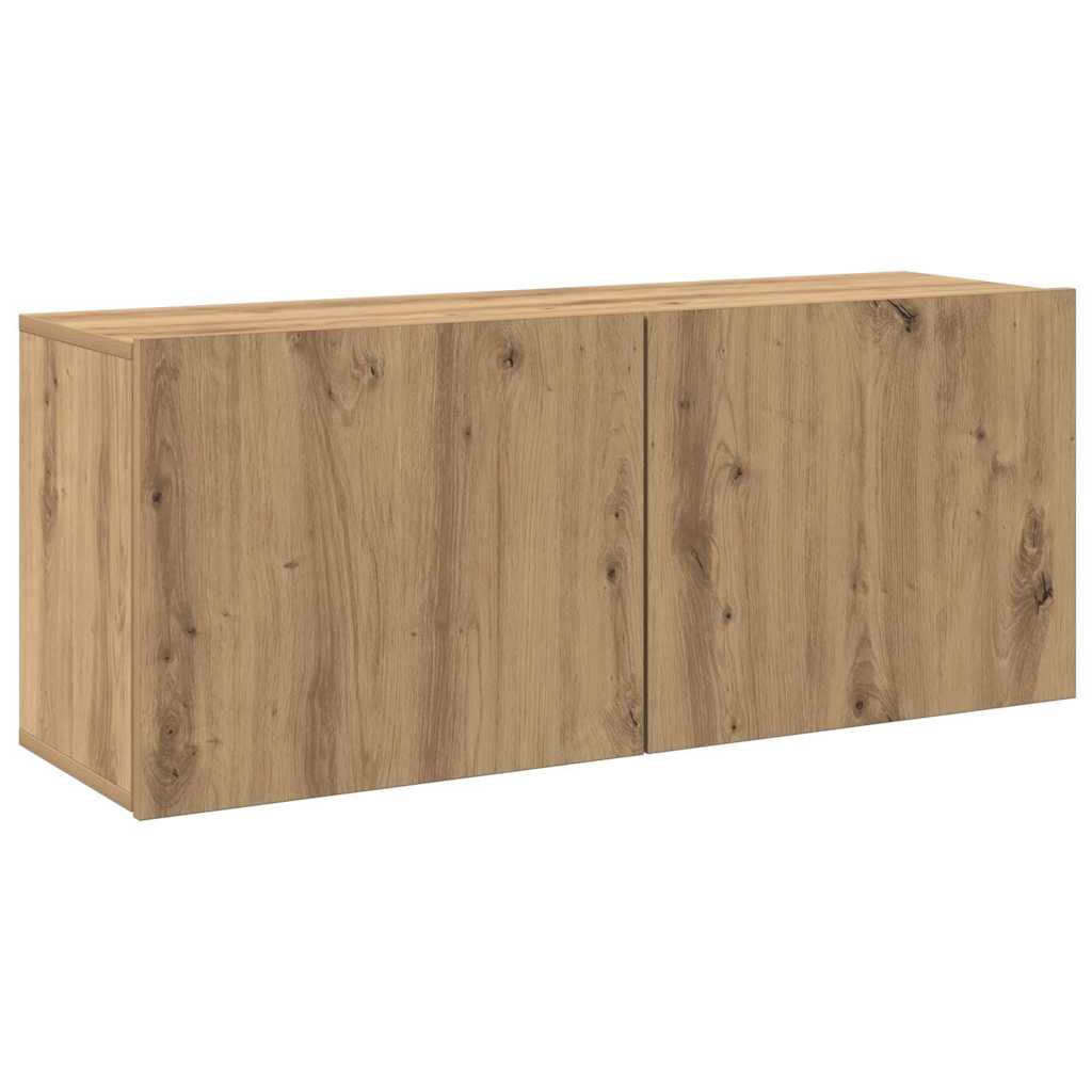 væghængt tv-bord 100x30x41 cm artisan egetræsfarve