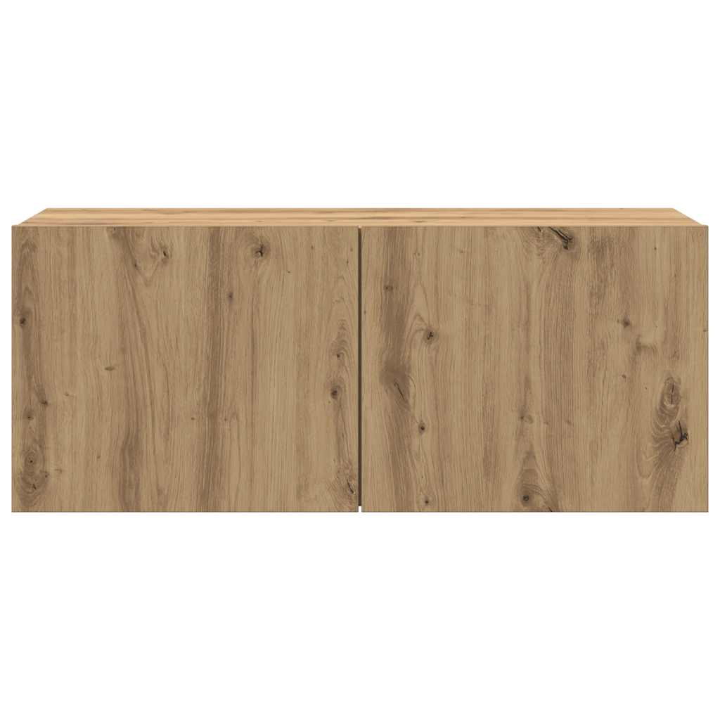 væghængt tv-bord 100x30x41 cm artisan egetræsfarve