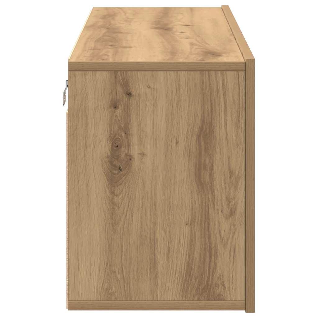 væghængt tv-bord 100x30x41 cm artisan egetræsfarve