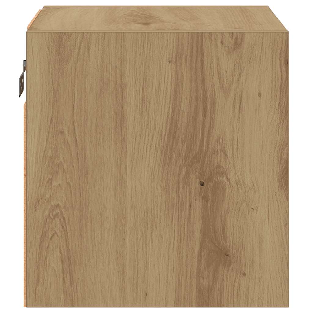 væghængte tv-borde 2 stk. med LED-lys 30x28,5x30 cm artisan eg