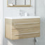 vaskeskab 80x38,5x48 cm konstrueret træ gammelt trælook