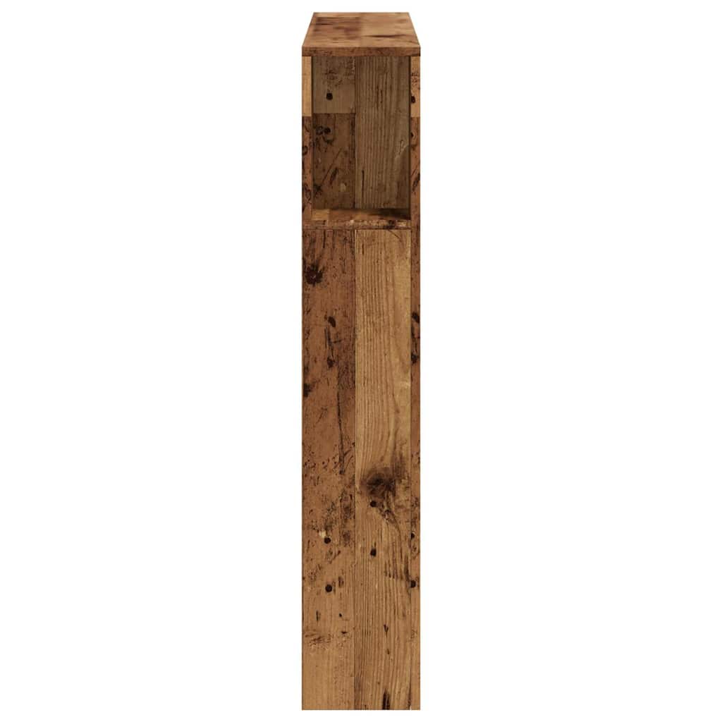 sengegavl med LED 100x18,5x103,5 cm konstrueret træ antikt træ