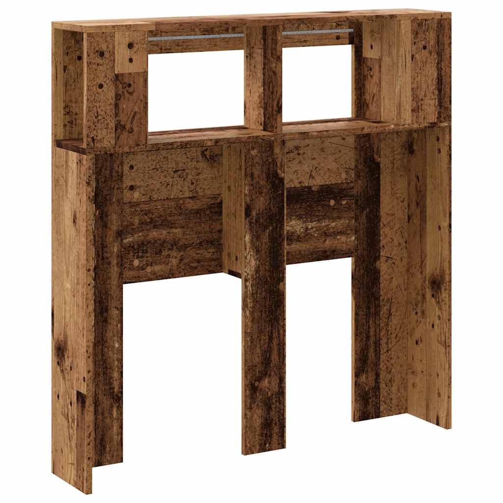 sengegavl med LED 100x18,5x103,5 cm konstrueret træ antikt træ
