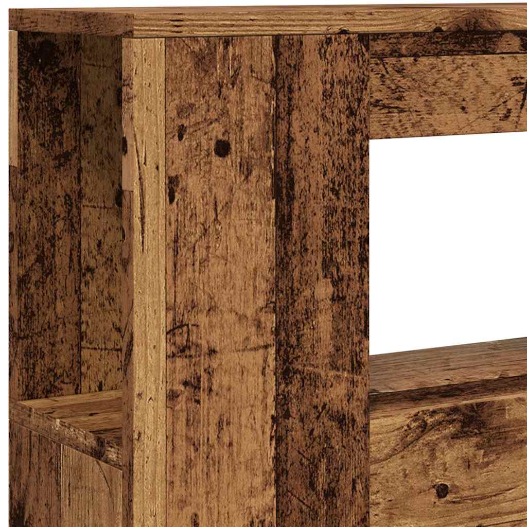 sengegavl med LED 100x18,5x103,5 cm konstrueret træ antikt træ