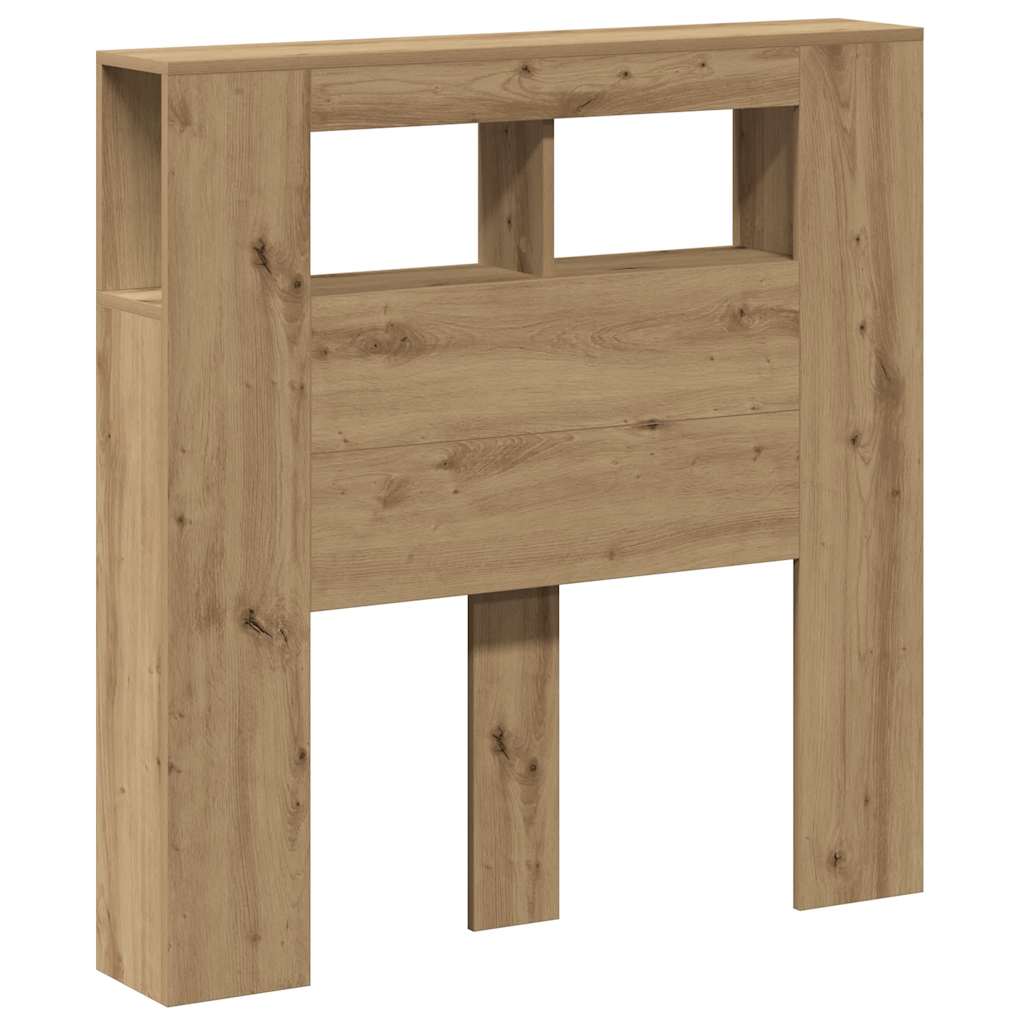 sengegavl m. LED-lys 100x18,5x103,5 cm konstrueret træ kunsteg