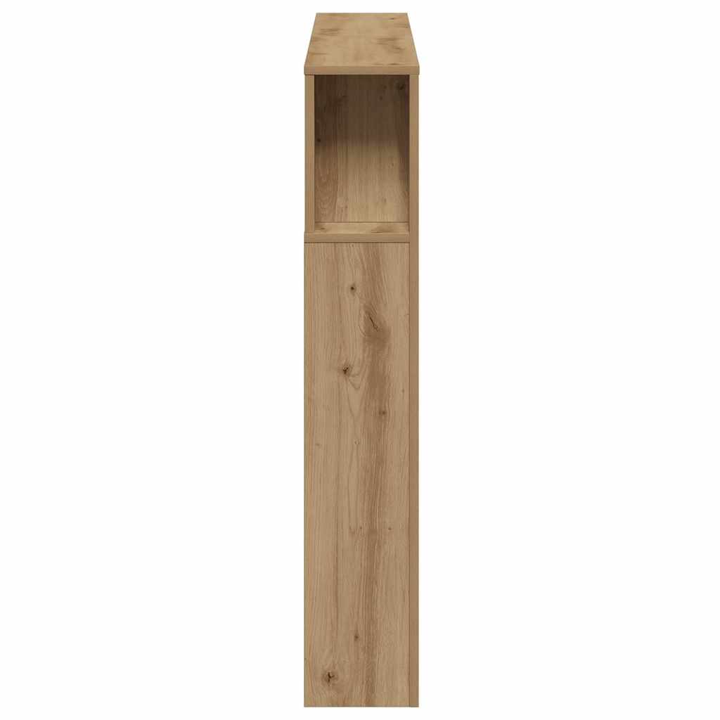 sengegavl m. LED-lys 140x18,5x103,5 cm konstrueret træ kunsteg