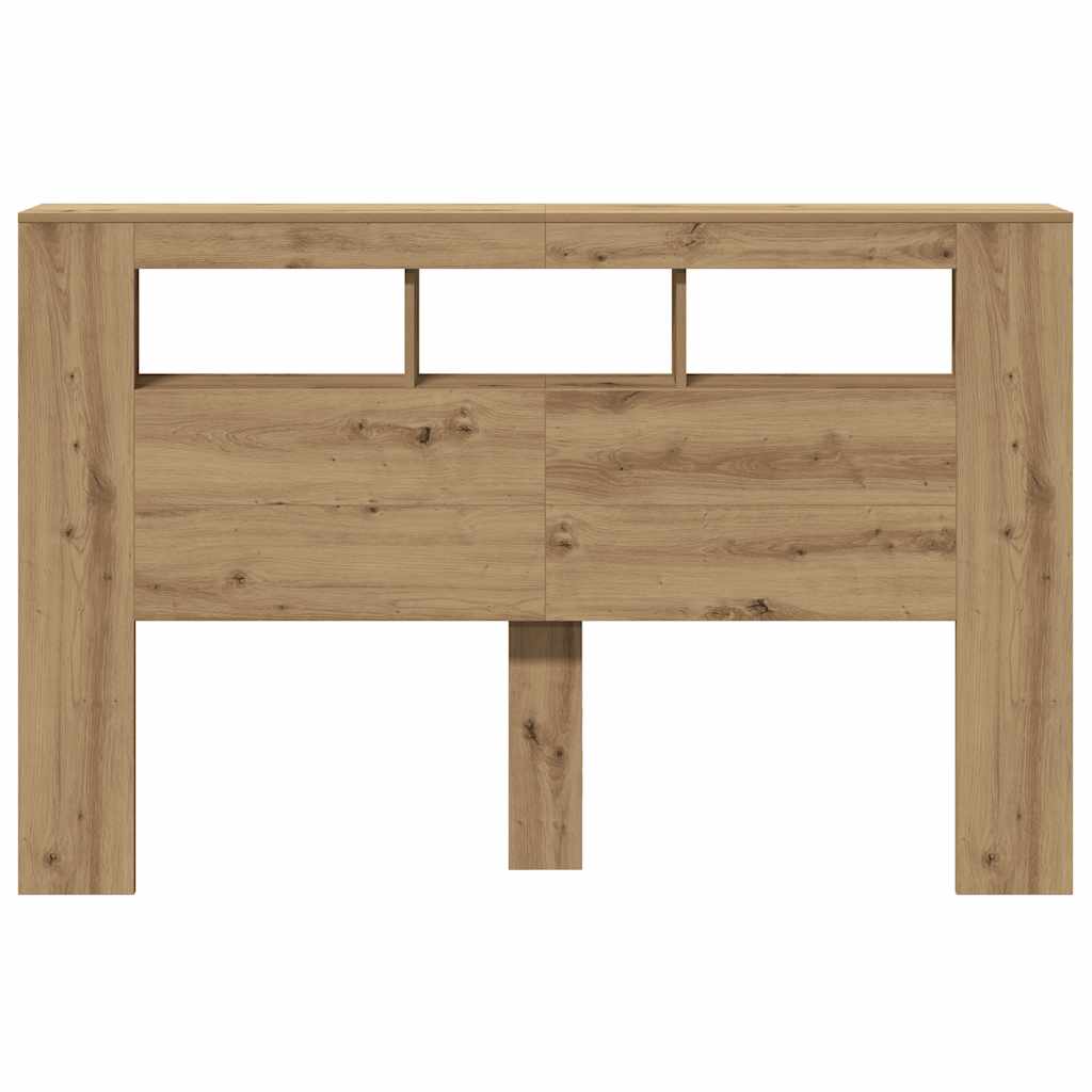 sengegavl m. LED-lys 160x18,5x103,5 cm konstrueret træ kunsteg