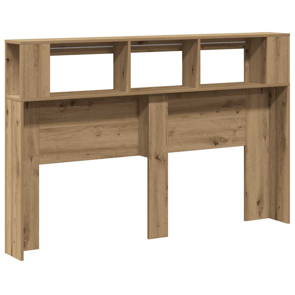 sengegavl m. LED-lys 160x18,5x103,5 cm konstrueret træ kunsteg