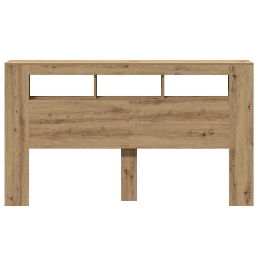 sengegavl m. LED-lys 180x18,5x103,5 cm konstrueret træ kunsteg