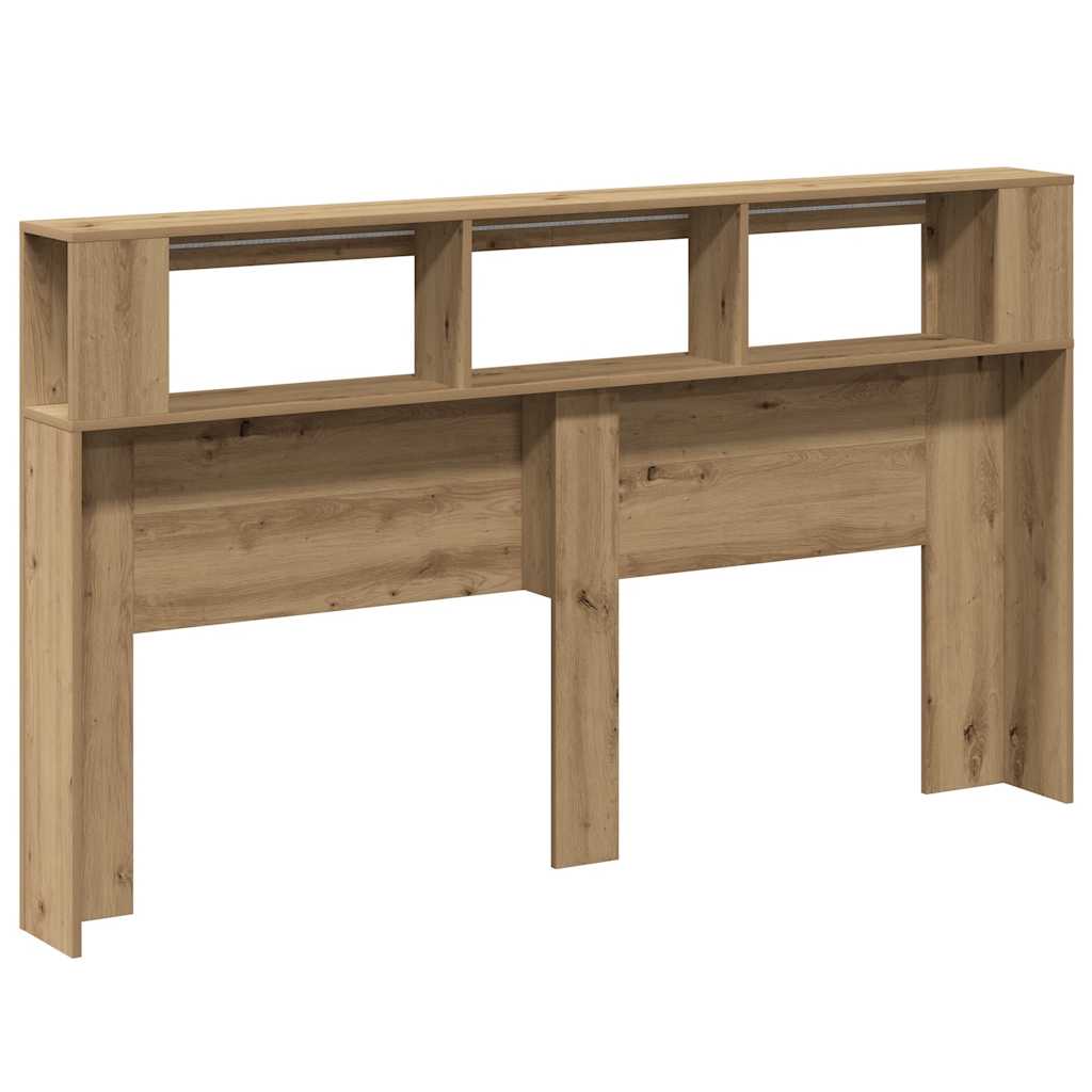 sengegavl m. LED-lys 180x18,5x103,5 cm konstrueret træ kunsteg