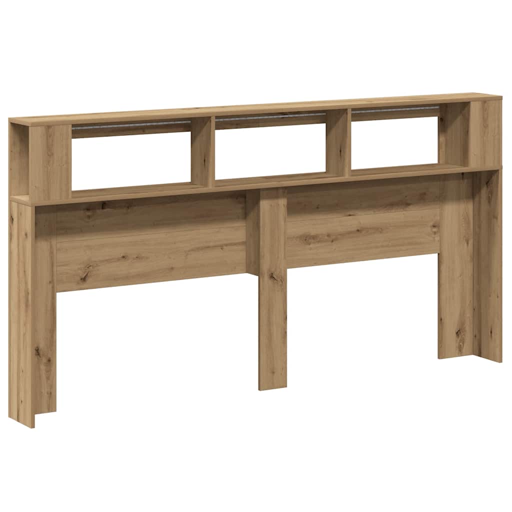 sengegavl m. LED-lys 200x18,5x103,5 cm konstrueret træ kunsteg