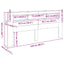 sengegavl m. LED-lys 220x18,5x103,5 cm konstrueret træ kunsteg