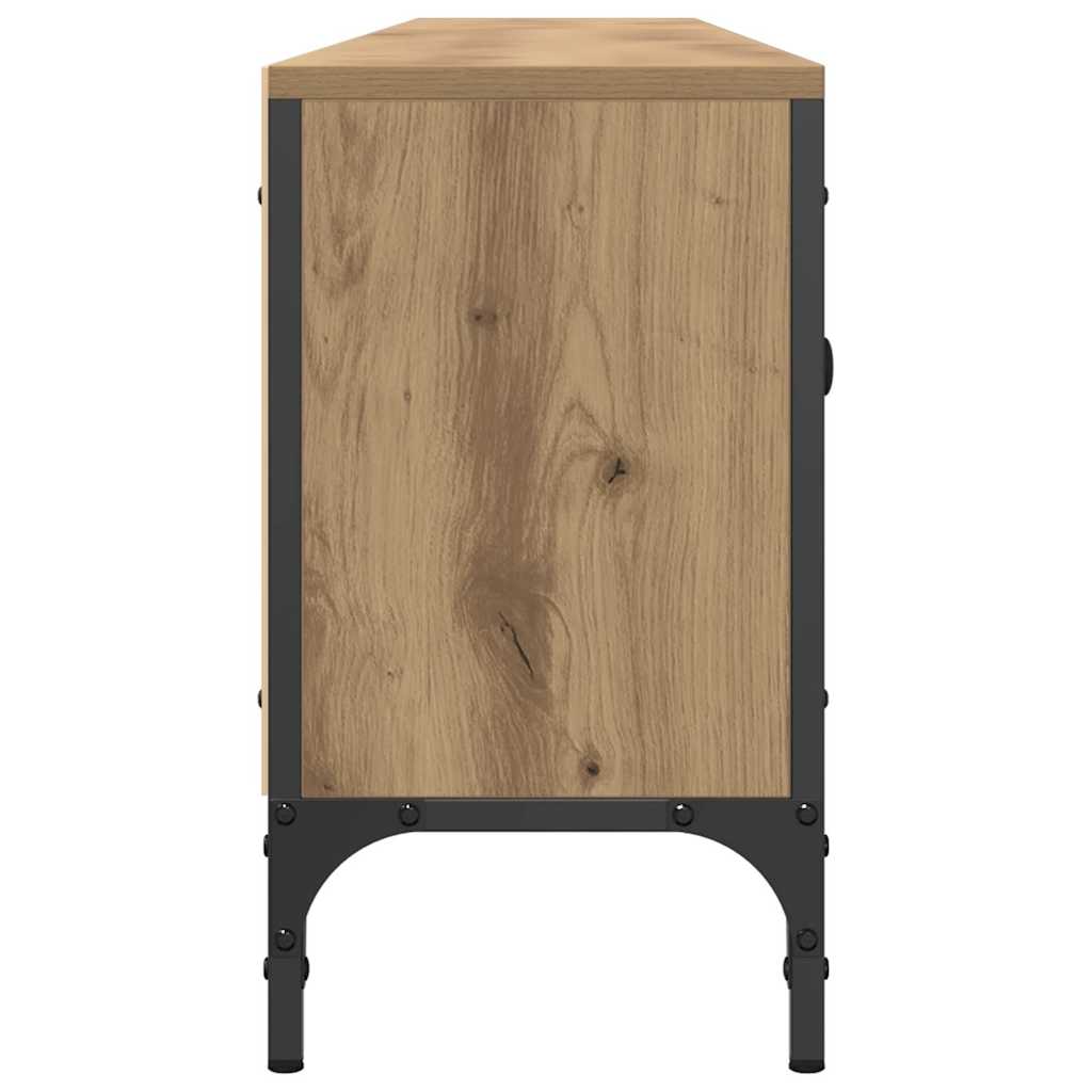 tv-bord med skuffe 200x25x44 cm konstrueret træ kunsteg