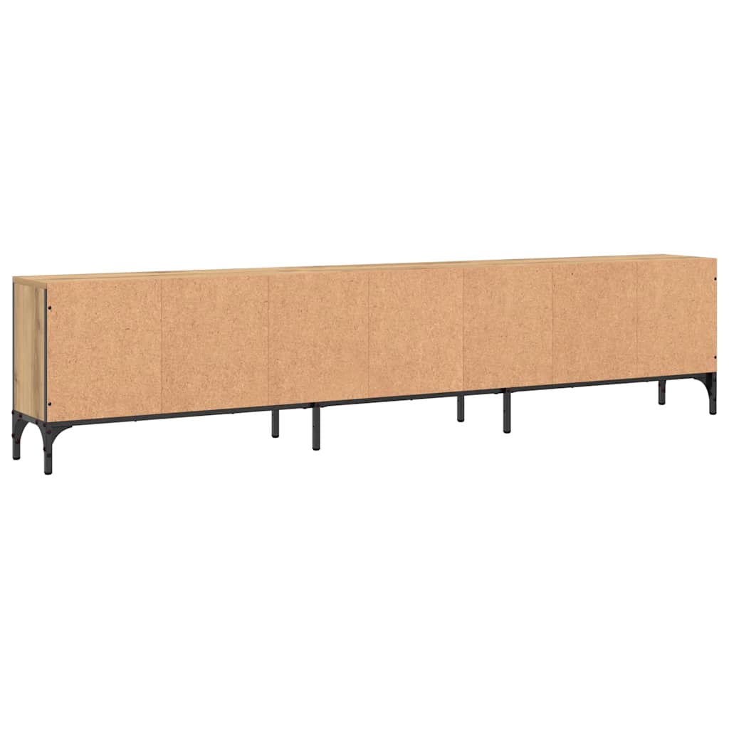 tv-bord med skuffe 200x25x44 cm konstrueret træ kunsteg