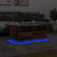 sofabord med LED-lys 90x49x40 cm gammelt trælook