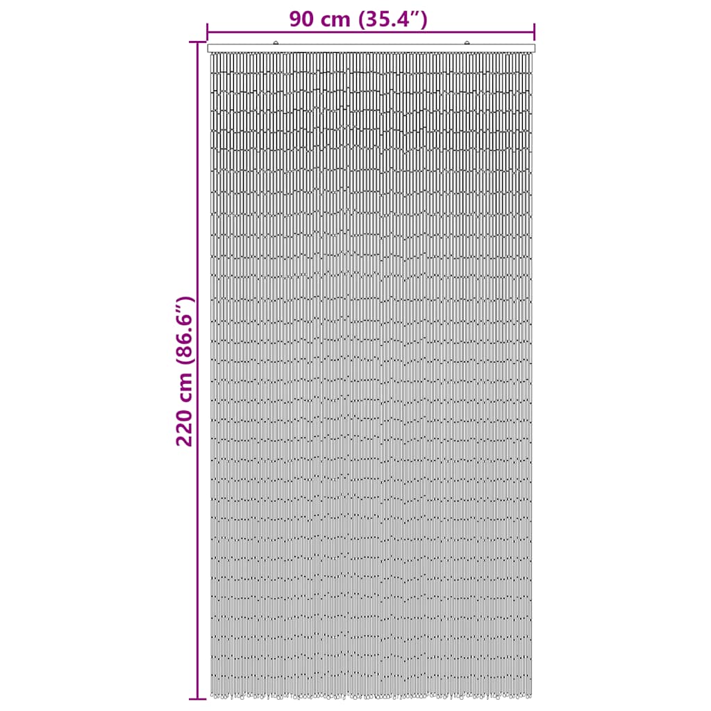 insektgardin til døren 90x220 cm bambus mørkegrå
