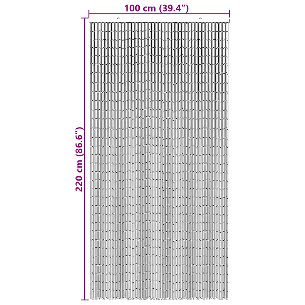 insektgardin til døren 100x220 cm bambus mørkegrå