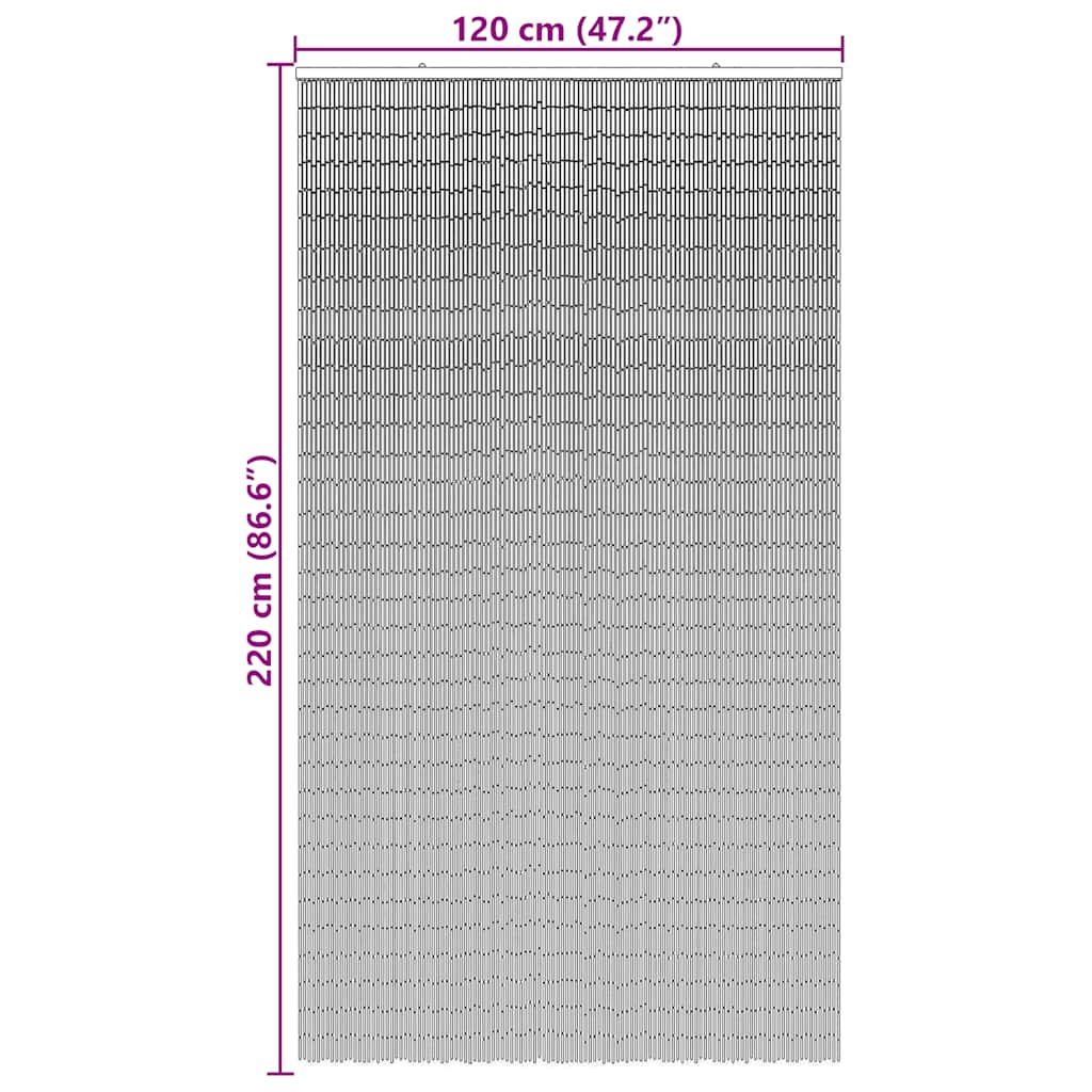 insektgardin til døren 120x220 cm bambus mørkegrå