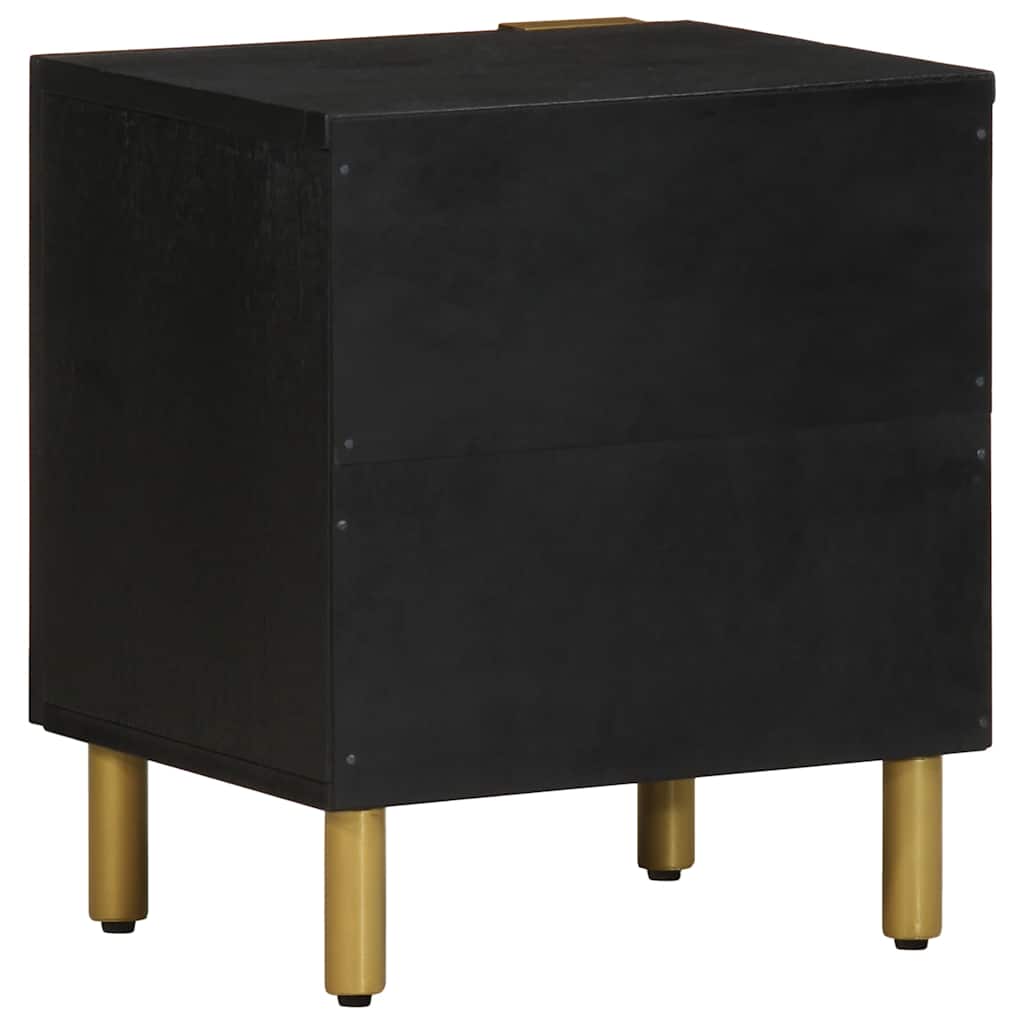 sengeborde 2 stk. 40x33x46 cm massivt mangotræ sort