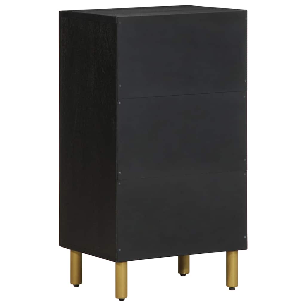 kommode 90x34x80 cm konstrueret træ sort
