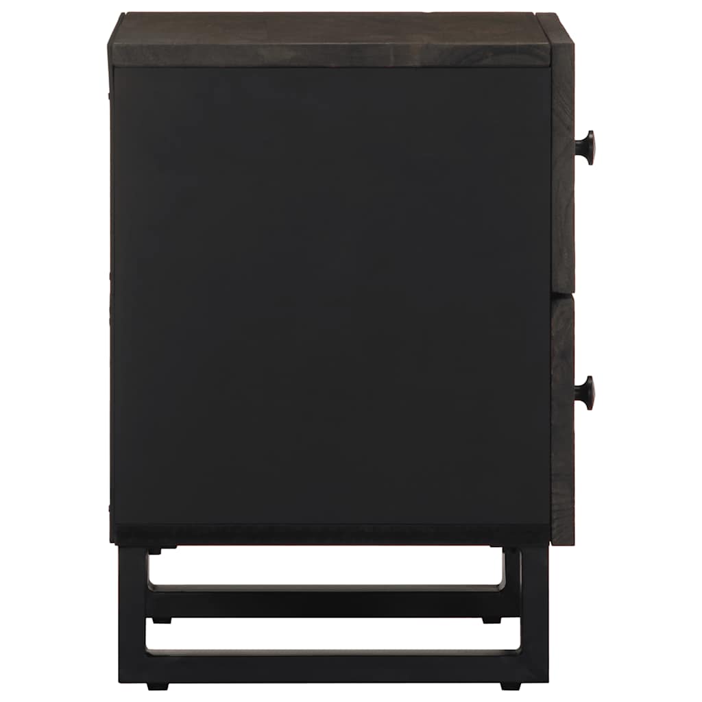 sengeborde 2 stk. 40x33x46 cm massivt mangotræ sort